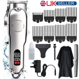 Professional Men Cordless Hair Clippers Beard Trimmer Kit Cutting Machine Salon