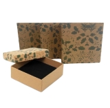 4pk Christmas Brown Holly Gift Box Boxes Jewellery Ring Bracelet Necklace Xmas