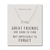Sterling Silver Infinity Friendship Quote Necklace by Philip Jones