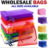 50-500Pcs Organza Gift Bags Wedding Party Favour Xmas Jewellery Candy Pouches