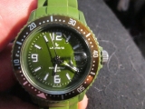 LAURENS QUARTZ WATCH – DATE –  WITH ARMY GREEN RUBBER BAND BBA20