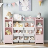 Kids Storage Wooden Unit Children’s Bookshelf Toy Shelves Organiser