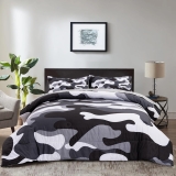 Queen Size Camouflage Bedding Comforter Set with Sheets,Boys Girls Men Camo Bed
