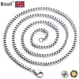 Mens Chain Necklace Box Stainless Steel Womens 16-24 inch Curb Cuban Link 2MM