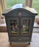 OOAK Alice In Wonderland Vintage Jewellery Box Wardrobe Armoire Cabinet
