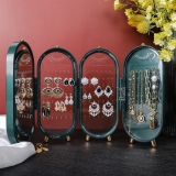 Folding Earrings Necklace Box Screen Makeup Storage Case Make Up Organizer