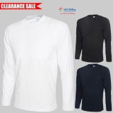 Personalised Uneek Mens Long Sleeve T-Shirt Blank Casual Cotton Work Wear Top