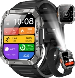 Military Smart Watch for Men Bluetooth Voice Call with LED Flashlight/Compass UK