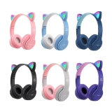 Kids Headphones Wireless Bluetooth Headset LED Lights Cat Ear Earphone Children