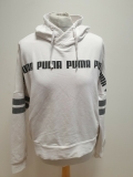 S758 WOMANS PUMA WHITE DRAWSTRING L/SLEEVE SWEATSHIRT SPORT HOODIE UK M 10 EU 38