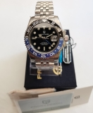 BNIB PAGANI DESIGN PD1662 AUTOMATIC GMT WATCH ALL STEEL BLACK/BLUE SAPPHIRE 100m