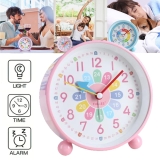Kids Classic Alarm Clock Night Light Double Bell Alarm Clock No Ticking Design .