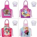 Children’s Aprons Chef cooking Baking Apron Hat Set For Kids Boys Girls