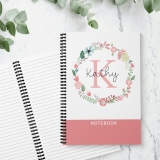 Notebook A5 Personalised FLORAL Lined Blank Ladies Kids School Office Journal