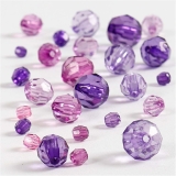 170 x Purple Harmony Faceted Crystal Beads Jewellery Making Supplies Crafts 45 g