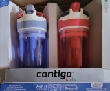 Contigo Kids 2 in 1 Snacker Spill Proof Bottles & Snack Cups Pink Purple 2 Pack