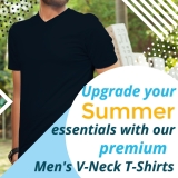 V-Neck T-Shirt Short Sleeve Men’s Plain Cotton Summer Regular Fit Tee Top S-3XL