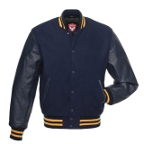 WARRIOR Classic Varsity Letterman Bomber WooL & Original Cowhide Leather Jacket
