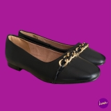 ROCKPORT ZOIE Women’s Chain Ballet, Pure Leather, Black, UK 3/EU 35.5