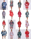 Xmas Hoodie Blanket Festive Giant Sherpa Fleece Plush Hooded Sweatshirt Oversize