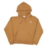 CHAMPION Womens Brown Pullover Hoodie L Classic Cotton Blend Casual Sweatshirt