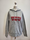 VV338 WOMENS LEVI’S GREY DRAWSTRING LOOSE FIT SWEATSHIRT HOODIE UK S 8 EU 36