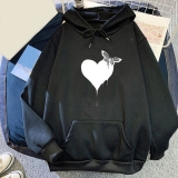 Fashion Printed Hoodie Womens Long Sleeve Retro Hiphop Sports Sweatshirt