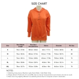 Women Casual Hoodies Pullover Plain Color Button Front Long Sleeve Sweatshirt S