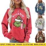 UK Women Pullover The Grinch Sweatshirt Christmas Xmas Hoodies Tops Blouse SIZE@