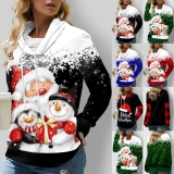 UK Womens Christmas Santa Hoodies Sweatshirt Pullover Xmas Jumper Tops PLUS SIZE