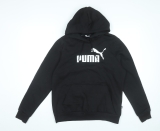 Puma Womens Black Pullover Hoodie Sweatshirt Size L Logo