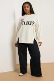 Yours Curve Women’s Plus Size ‘Paris’ Heart Sweatshirt