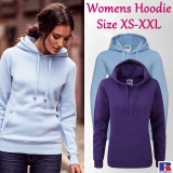 Womens Hoodie Plain Ladies Sweatshirt with Kangaroo Pocket Blue Purple Jumper UK