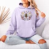 Bee Floral Moon Stars Nature Womens Hoodie Sweatshirt Ladies Pullover Hoodies