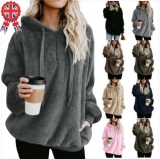 Womens Warm Teddy Bear Fleece Hoodie Ladies Jumper Hooded Pullover Sweatshirt UK