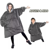Hugy Fluffy Hoodie Blanket Premium Sherpa Fleece Warm Adult Hooded Sweatshirt UK