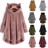 Womens Fleece Teddy Bear Jacket Sweatshirt Winter Hooded Hoodie Coat Jumper Tops