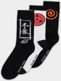 Naruto Shippuden – Sasuke symbol Men’s Crew Socks (3Pack) Multicolor