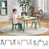 Kids Table and Chairs, Children Desk with 2 Chairs, Toddler Furniture Set