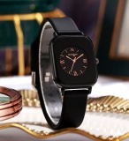Ladies Women Quartz Wrist Watch Watches Silicone Strap… Black & Gold Gift UK