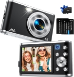 Digital Camera, AutoFocus 4K Vlogging Camera with Dual Camera 48MP 16X Digital Z