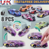6/8PCS Stunt Toy Car Kids Alloy Pull Back Car Jumping Stunt Cars Xmas Game Gift