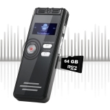 64GB Digital Voice Recorder Audio MP3 Player Dictaphone Sound Recording Portable