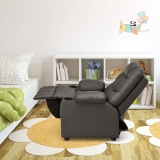 Kids Youth Recliner Chair Children Sofa with Cup Holders & Side Pockets Brown