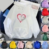 Printed Long Sleeve Hoodie for Womens Sports Hiphop Retro Style Sweatshirt