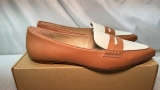 Bowden Leather Loafers UK 8.5 / 42 Two Tone Brown Pointed Toe Slip On Flat Heel