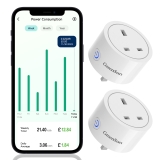 2pc Wireless WiFi Smart Socket UK Plug with Energy Monitor For Alexa Google Home
