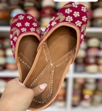 Women Punjabi Jutti wedding Mojari embroidery ballets UK size 4-8 maroon star