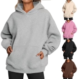 Essential Womens Fleece Hoodie Sweatshirt with Long Sleeves and Pocket