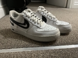 Nike Air Force 1 Low GS Cut Out Swoosh White Black Mens Size Uk 7